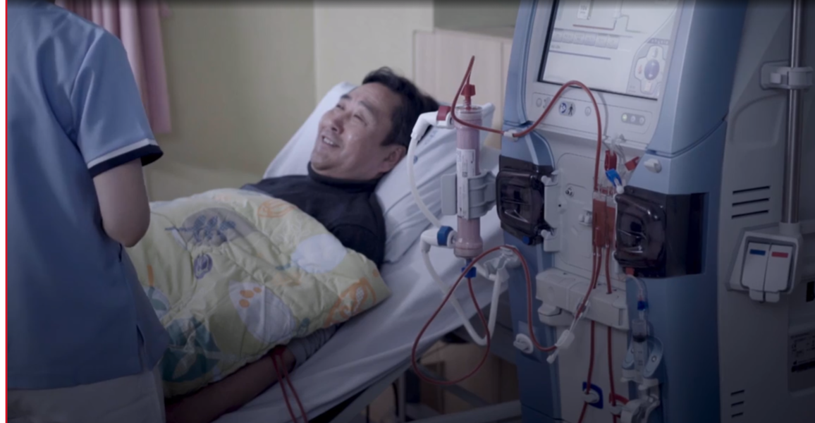 Male patient participating in In-Center Haemodialysis