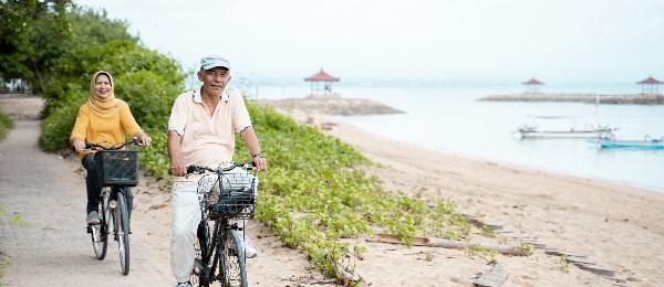 couple riding a bike